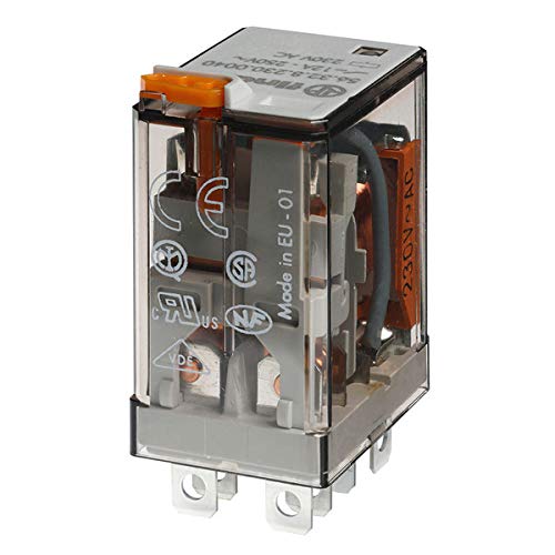 Finder 56.32.9.024.0070-10PK, Industrial Plug-in Relay, DPDT, 12A, 24V DC Coil