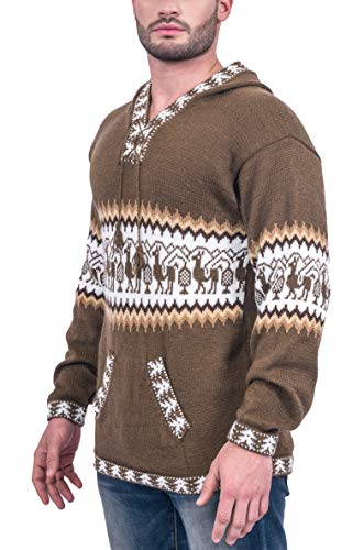 Gamboa Mens Sweater Sweaters For Men Alpaca Sweater Mens Cardigan Mens Hoodie Cool Hoodies Wool Sweater Brown #TOP1