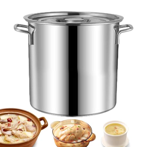 Olla para pasta, cubo de sopa de acero inoxidable | Olla de caldo con revestimiento entero, olla de conservas, olla de salsa, utensilios de cocina para restaurante, sopa, salsa casera