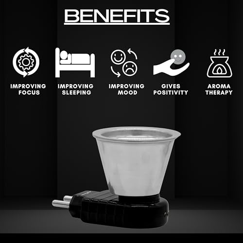 Image of Signamio Camphor Diffuser Burner - 1pcs Kapoor Dani Electrical Camphor Oil Diffuser, Efficient and Safe for Aromatherapy, Ideal for Home and Office Use-Black