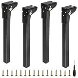 4 gambe da tavolo pieghevoli, 60 cm, in metallo, colore nero, per scrivania, tavolo da pranzo, tavolino da caffè, tavolo