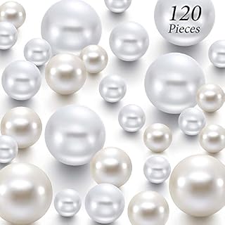 Hicarer 120 Pieces Pearl for Vase Filler Pearls Bead for Vase Makeup Beads