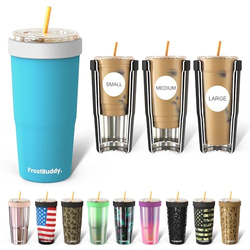 Frostbuddy Togo Buddy | To Go Buddy - 30 oz Stainless Steel Vacuum Insulated Tumbler Cup - thermal cups for hot and cold drinks - stainless steel Tumbler Dunkin Cup (Glacier)