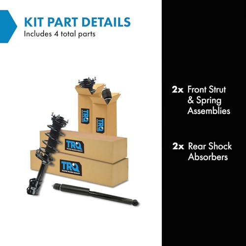 Image of TRQ Front and Rear Complete Strut Assembly & Shock Absorber Kit Complete Strut & Coil Spring Assembly Compatible with 2007-2012 Acura RDX