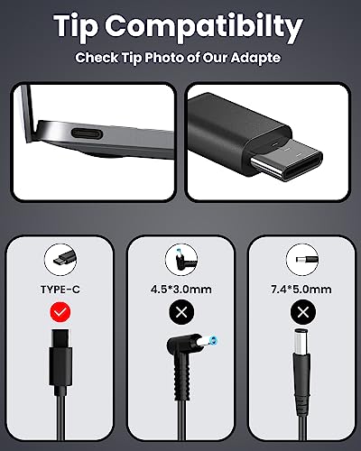 Adaptake 45W USB C Chromebook Charger Compatible with HP, Dell, Lenovo, Acer, Asus, Samsung, Google and More USB Type-C Power Adapter - Image 3