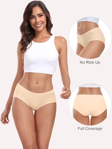 coskefy Womens Underwear Cotton Hipster Panties Low Rise Breathable Ladies Bikini Undies 6 Packs2