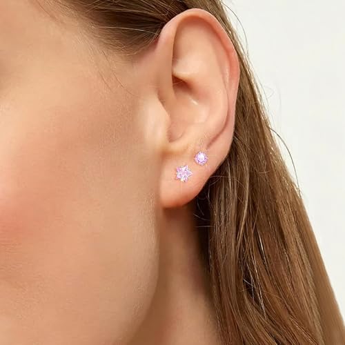 JUANKIKI 12 Pairs Screw-Back Earrings Suitable for Women 316l Stainless Steel Hypoallergenic With Cute Heart-Shaped Cz Flower and Pearl Ball Inlays A Gift For Women — view 3