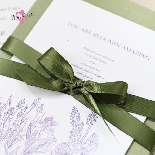 MAYREEL 1/2 inch Moss Green Double Faced Satin Ribbon 50 Yards by MAYREEL - Used condition - Image 6