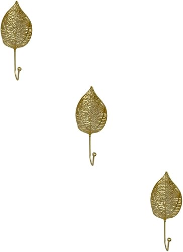 Abaodam 3 ganchos de decoración de pared, colgador de pared para llaves, decoración del hogar, ganchos para toallas de hojas, decoración rústica,