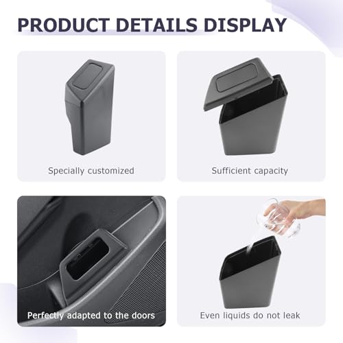 Image of LUWU Car Trash Can with Lid - Portable Mini Dustbin Garbage Bin for Toyota Corolla Cross Interior (Leak-Proof, Left)