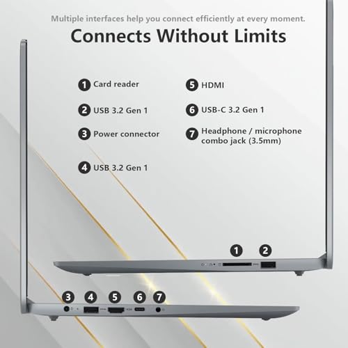 Image of Lenovo IdeaPad Slim 3 Laptop, 15.6 Inch FHD Display, AMD Ryzen 5 5625U, 16GB RAM, 512GB SSD, Backlit KB, SD Card Reader, Webcam, HDMI, Wi-Fi 6, Windows 11 Pro, with Microsoft 365 for The Web