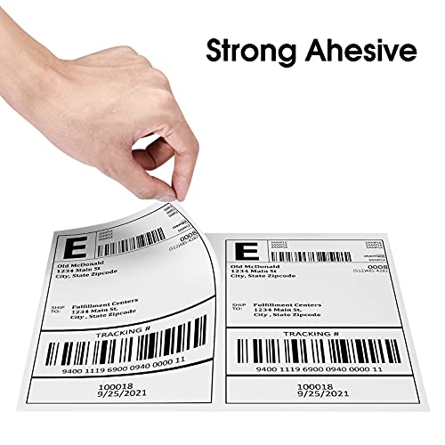 Shipping Labels, Pacific Mailer Half Sheet Shipping Label Compatible for Inkjet 2 Per Page 8.5 x 11 Self Adhesive Mailing Return Address Labels Printable Sticker Paper [100 Sheets/ 200 Labels, White] - Thumbnail 4