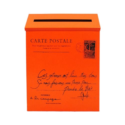 Yetuow 手紙や新聞用の壁掛け式郵便受け、屋外用の装飾用投函箱, オレンジ