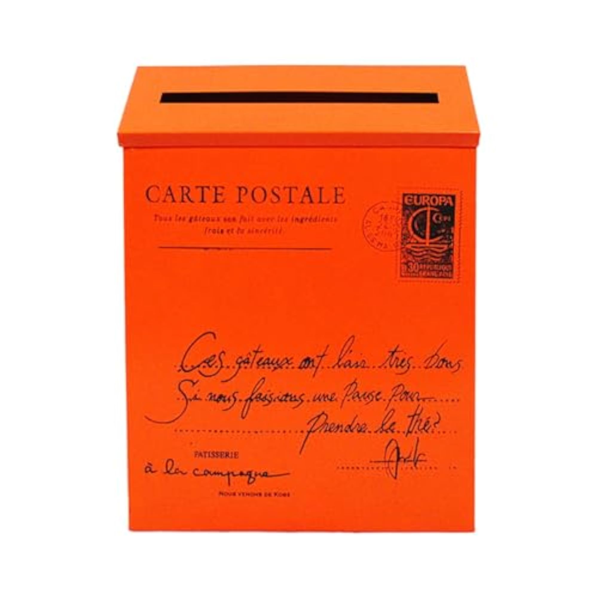 Wall Mounted Mailbox Retro Drop Box for Front Door, Orange