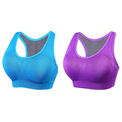 Sujetador deportivo sin costuras y espalda cruzada para entrenar yoga con total confort, pack de 2