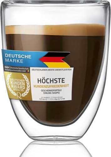 Dimono - Vaso de doble pared para café expreso, 80 ml, cristal, 1 Glas