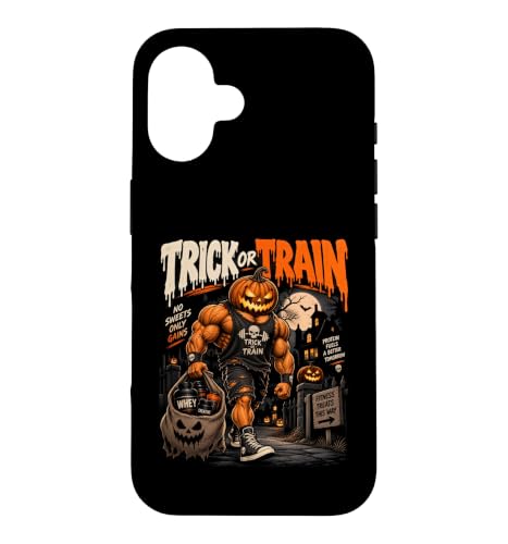 Trick or Train Pumpkin Bodybuilder Halloween Workout �X�}�z�P�[�X iPhone 16 �p