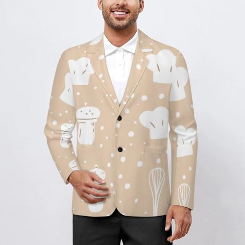 Chef Hat Egg Beater Pepper Shaker Classic Suits Blazer for Men Business Tuxedo Jacket Sport Coat Two Buttons2