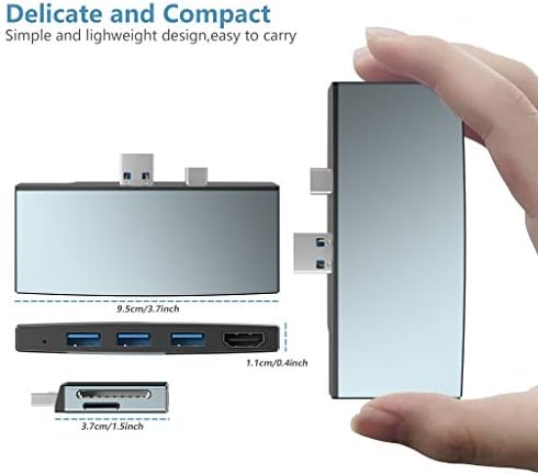 Upgraded Version Surface Pro 4/Pro 5/Pro 6 Docking Station Hub with 4K HDMI Port+3 Port USB 3.0+SD/TF(Micro SD) Card Reader Converter Combo Adaptor for Microsoft Surface Pro 6/ Pro 5/ Pro 4