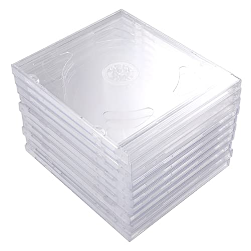 Ciieeo 10PCS Transparent CD Storage Boxes Portable Dvd Cases for Home Holds Discs Each for Media Video Storage for Wedding Videos DIY Projects