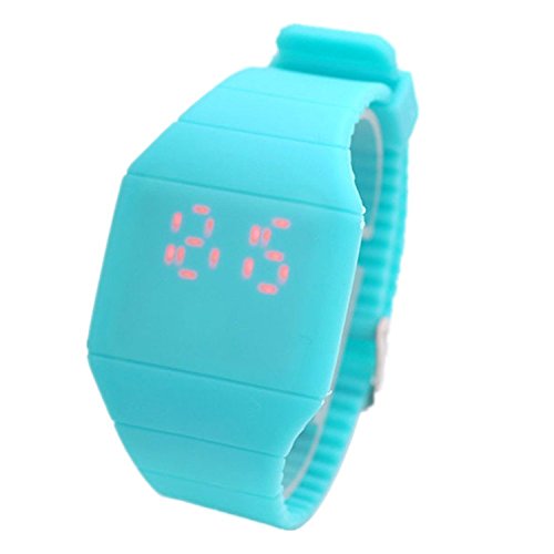 Magic Hidden Touch Screen Red LED Digital Watch Men Women Sport Cuff Wrist Watch Blue