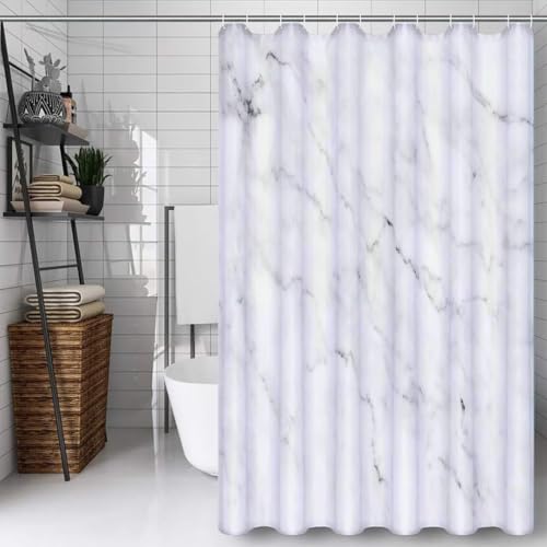 Rideau de douche imperméable et lavable en machine avec 12 crochets