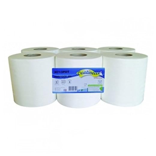 Essuie-mains pure ouate 2x21g/m² - Carton de 6 rouleaux - 2 plis - 110m en continu - H782POT- Certifié France Medical Industrie