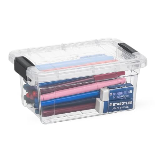 Image of Superio 1.85 Quart Clear Plastic Storage Boxes with Lids, Stackable Organizer Containers, BPA-Free Storage Bins for Home, Office, School & Dorm, 1 Pack