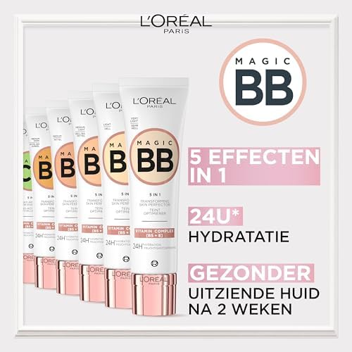 L'Oréal Paris BB C'est Magic jasny do średniej, Blemish Balm Cream (BB Cream) dla naturalnie wyglądającej cery, nawilżający, 30 ml