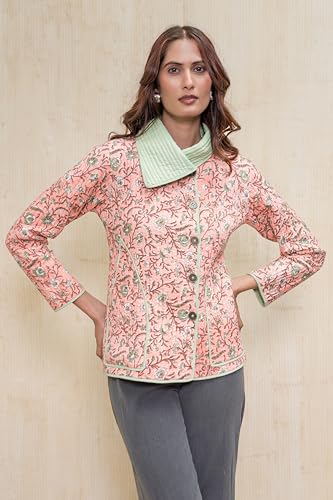 Image of Cotton Quilted Jacket for Winter | Warm Lightweight, Soft Quilted Reversible, Casual Jackets for Women | Stylish Cotton Outerwear | Breathable & Comfortable