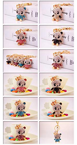 Grtdrm Cute Panda Shape Crystal Rhinestone Sparkling Keychain Bag Pendant Handbag Charm For Women Girls(White) #TOP6