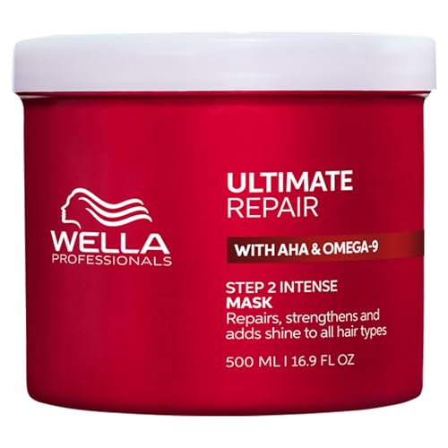 Wella Professionals Ultimate Repair Mask - Repairs Highly Damaged Hair - With AHA & Omega-9 - For All Hair Types 500ml