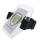 2 Pack - Armband Badge Holder with Black Adjustable Elastic Arm Band & Hook and Loop Fastener by...
