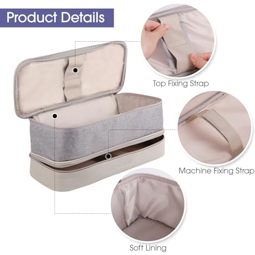 GENCAM Dwuwarstwowa torba do przenoszenia Shark Flexstyle, etui podróżne do Shark 430/440 Flexstyle, przenośna torba do przechowywania Shark Flexstyle/Dyson Airwrap Styler i załączniki, Jasnoszary,