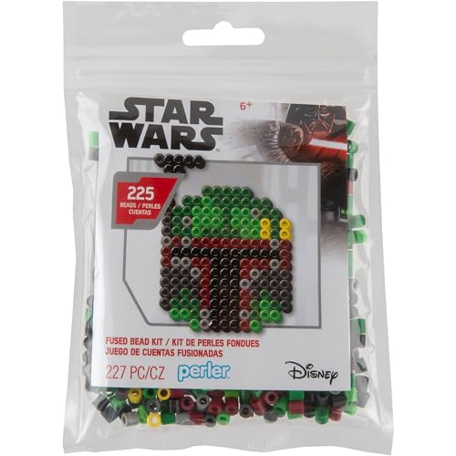 Perler 80-53456 Star Wars Boba Fett Introductory Fuse Bead Craft Activity Kit, Multicolor, 227 Pieces