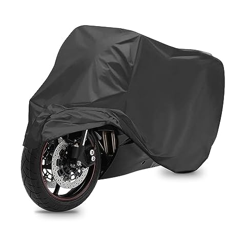 Zlirfy Motorcycle Cover,Motorcycle Accessories,Motorbike Full Cover Motorcycle Covers Waterproof Outdoor,Car Accessories Universal Motorbike Cover with Lock-Holes & Storage Bag Cover