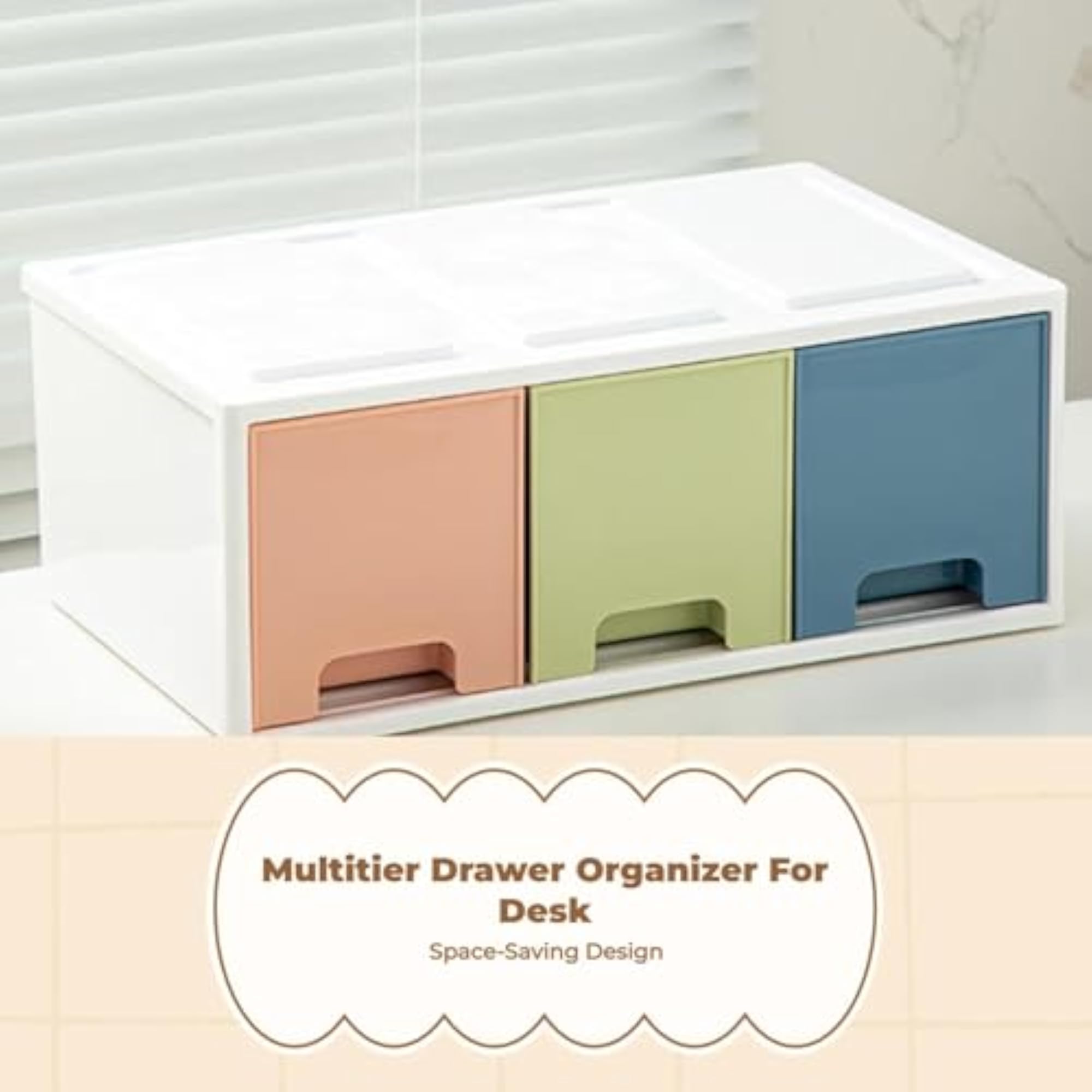 Single Drawer Makeup Organizer, Blue