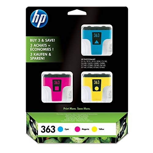 Preisvergleich Produktbild HP 363 Multipack Original Druckerpatronen (1x blau, 1x rot, 1x gelb) für HP Photosmart