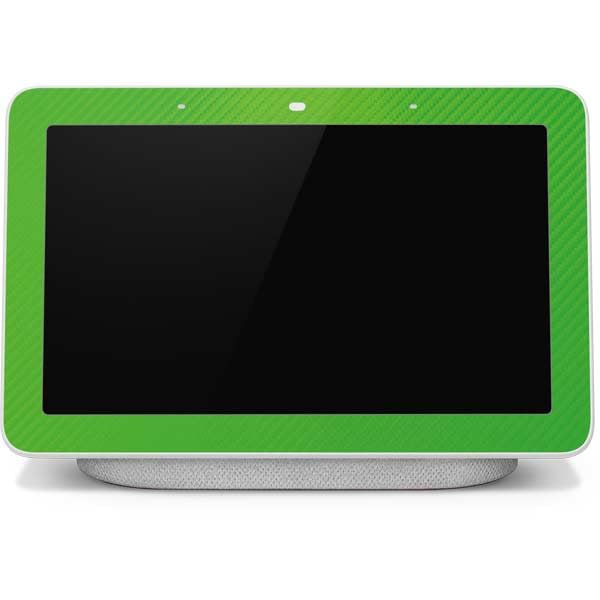Skinit Decal Audio Skin Compatible with Google Home Hub - Green Carbon Fiber Specialty Texture Material Design
