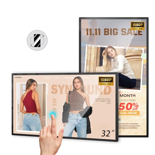 Image of 32-inch Touch Screen Monitor Wall Mount, 2K Smart Industrial Digital Signage Display, Automatic Playback, Intelligent Split Screen, Timer Switch, CMS Remote Publishing, USB /WiFi /Port Player