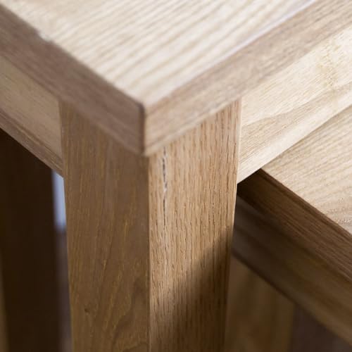Home Discount Oakridge Nest von Tabellen in Eiche Natur Furnier, Braun