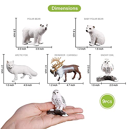 Volnau Sea Creature Toys Figures 9Pcs Arctic Circle Ocean Animals Figurines For Toddlers Kids Christmas Decoration Gift Plastic Fish Preschool Pack And Bath Polar Bear Set #TOP3