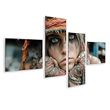 Impression sur toile de qualité supérieure. Motif : femme zombie avec chapeau et maquillage effrayant pour décoration murale