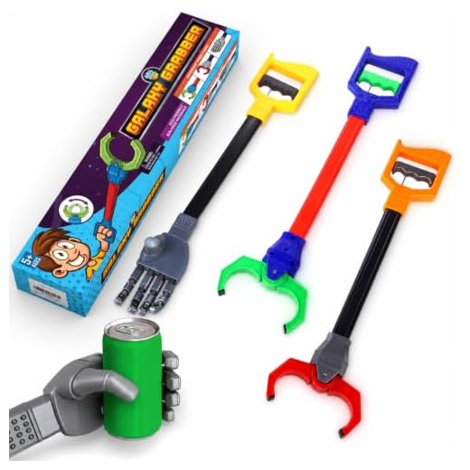 Interactive Toy Grabber, Robot Hand and Robotic Claw, 3 Pc Set, Fun Early Learning and Hand-Eye Coordination Play, Long 18 Inch Arm, Strong Grasping Tool