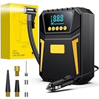 Gonfleur Pneus Voiture, Compresseur à Air Portatif, Gonfleur Pneus 12V, Compresseur Voiture 150 PSI, Pression Pneu Préréglée et Arrêt Automatique, pour Voiture SOS Urgence, Vélos, Motos, Ball