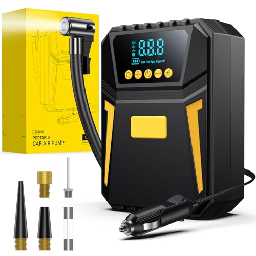 Gonfleur Pneus Voiture, Compresseur à Air Portatif, Gonfleur Pneus 12V, Compresseur Voiture 150 PSI, Pression Pneu Préréglée et Arrêt Automatique, pour...