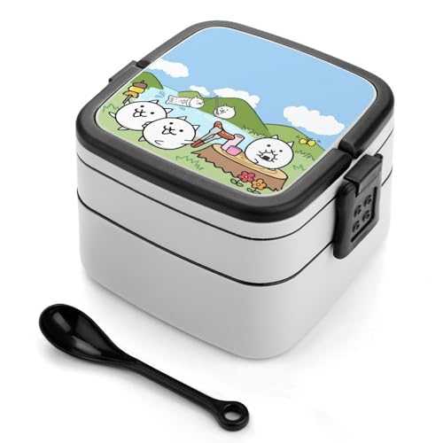 にゃんこ大戦争 弁当箱 ランチボックス 二段 抗菌 お弁当箱 べんとう箱 大容量 おべんとう箱 ふわっと盛れる おべんとう箱 スプーン付き 女性用 男性用 子供用 保温弁当箱 ランチボックス