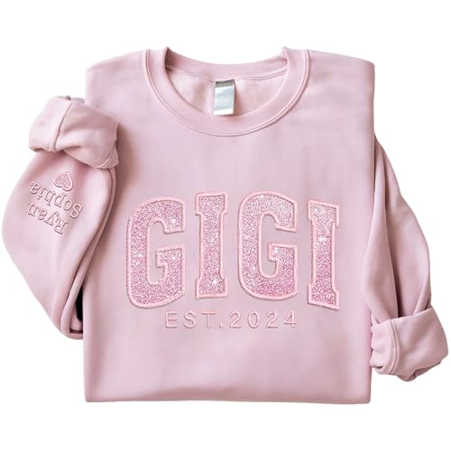 NAZENTI Personalized Embroidered Sweatshirt, Custom Glitter Shirt, Customize Hoodie Add Your Own Text, Gift For Christmas4