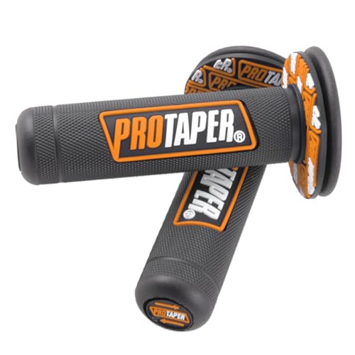 7/8" Motorcross Handlebar Grips for Dirt Bikes, Black/Orange