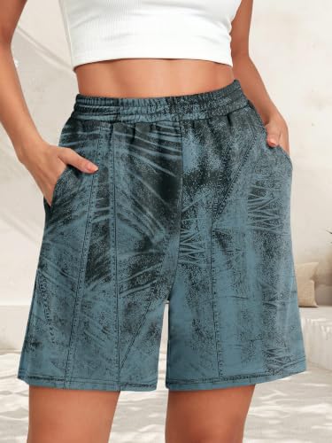 KISSMODA Women Bermuda Sweat Shorts High Waist Pockets Summer Lounge Workout Shorts — view 2